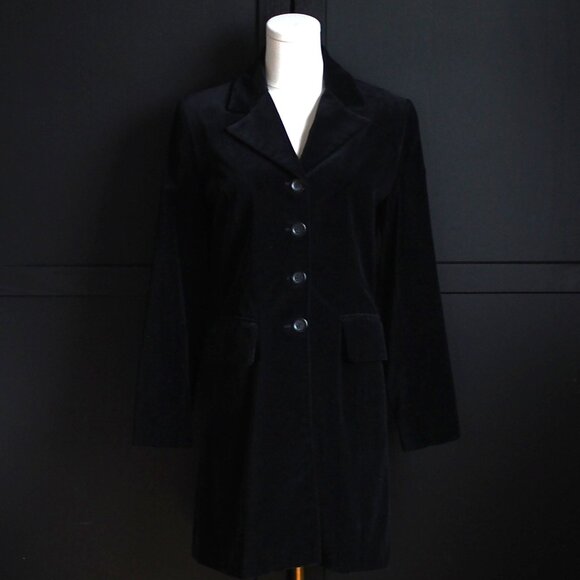 Sinéquanone Paris | Gorgeous Like NEW Velour Black Button-Up Coat - Picture 1 of 6